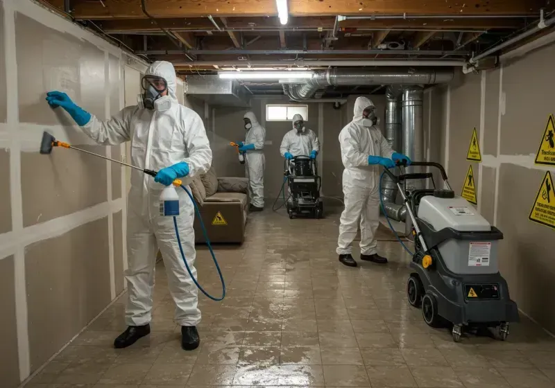 Basement Moisture Removal and Structural Drying process in Brooks County, GA